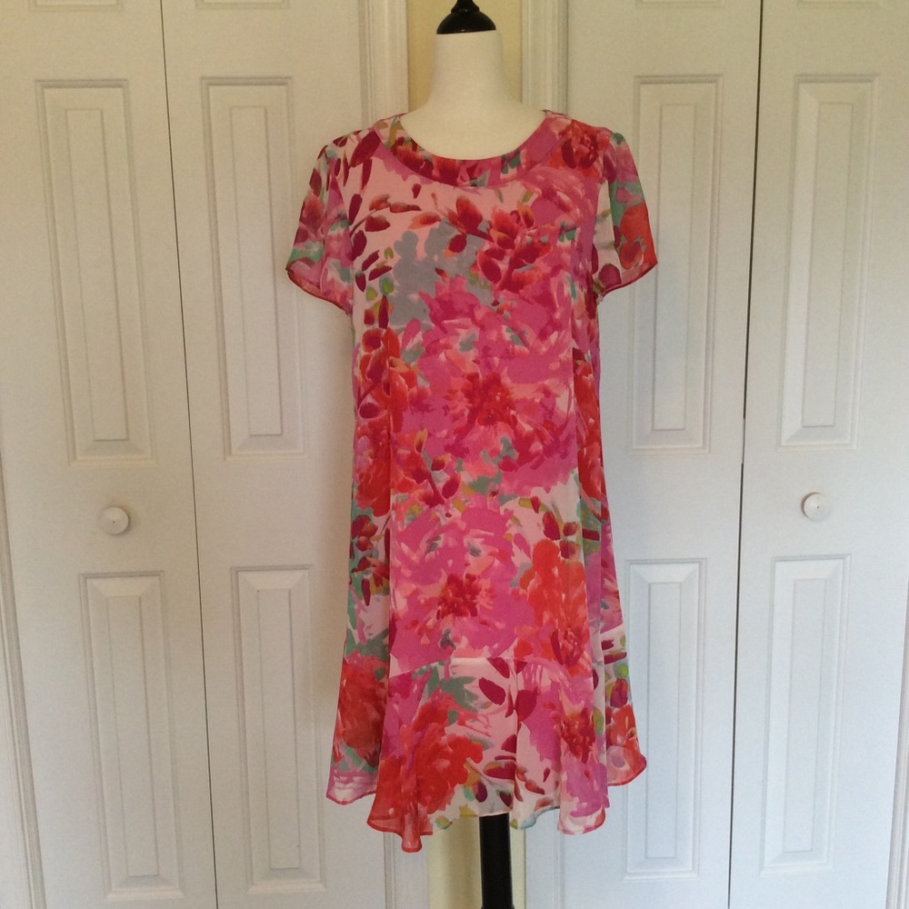 Eliza J. Floral chiffon dress.